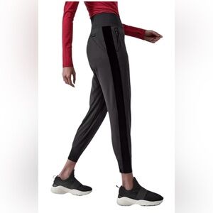 Athleta Pants Sz Small Venice Velvet Stripe Jogger Pull‎ On Sweatpants